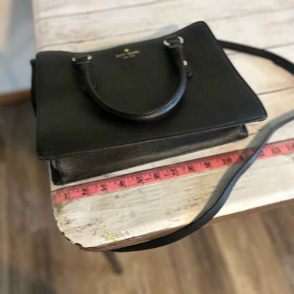 kate spade Black Pebbled Leather Satchel with Crossbody Strap - Picture 6 of 14